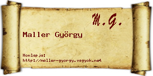 Maller György névjegykártya