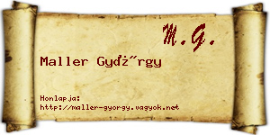 Maller György névjegykártya