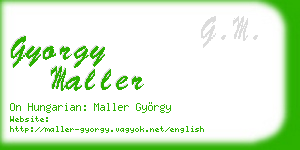 gyorgy maller business card